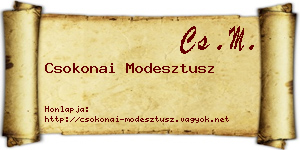 Csokonai Modesztusz névjegykártya